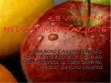 LE VITAMINE NELL