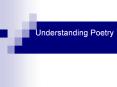 Understanding Poetry PowerPoint PPT Presentation