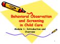 Behavioral Observation and Screening in Child Care PowerPoint PPT Presentation