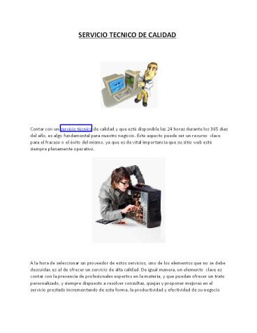 Servicio tecnico de calidad