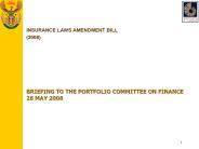 INSURANCE LAWS AMENDMENT BILL
