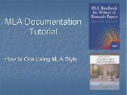 MLA Documentation Tutorial