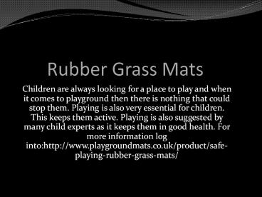 Rubber Grass Mats