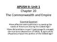 APUSH II: Unit 1 Chapter 20 The Commonwealth and Empire PowerPoint PPT Presentation