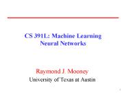 CS 391L: Machine Learning Neural Networks