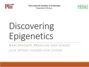 Discovering Epigenetics