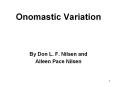 Onomastic Variation PowerPoint PPT Presentation