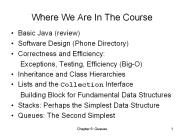Where We Are In The Course