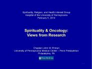 Spirituality, Religion, and Health Interest Group