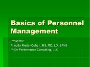 Basics of Personnel Management