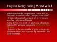 English Poetry during World War I PowerPoint PPT Presentation