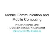 Mobile Communication and Mobile Computing