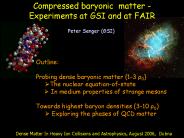 Compressed baryonic matter -