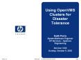 Using OpenVMS Clusters for Disaster Tolerance PowerPoint PPT Presentation