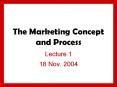 The Marketing Concept and Process PowerPoint PPT Presentation