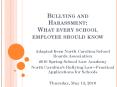 Bullying and Harassment: What every school employee should know PowerPoint PPT Presentation