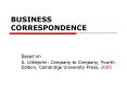 BUSINESS CORRESPONDENCE PowerPoint PPT Presentation