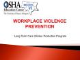 WORKPLACE VIOLENCE PREVENTION PowerPoint PPT Presentation