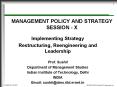 MANAGEMENT POLICY AND STRATEGY SESSION - X PowerPoint PPT Presentation