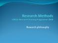 Research Methods CIRCLE Research Training Programme 2008 PowerPoint PPT Presentation