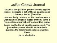 Julius Caesar Journal