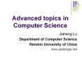 Advanced topics in Computer Science PowerPoint PPT Presentation