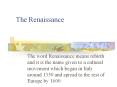 The Renaissance PowerPoint PPT Presentation