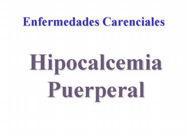 Enfermedades Carenciales