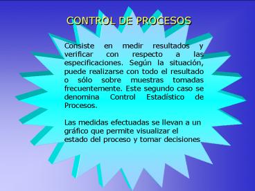 CONTROL DE  PROCESOS