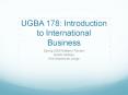 UGBA 178: Introduction to International Business PowerPoint PPT Presentation