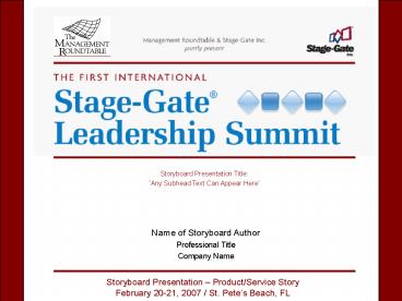 Name of Storyboard Author