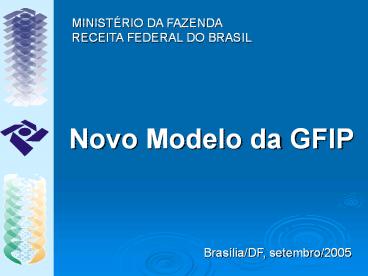 Novo Modelo da GFIP