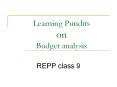 Learning Pundits on Budget analysis PowerPoint PPT Presentation