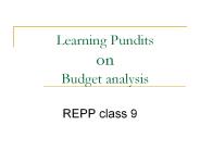 Learning Pundits on Budget analysis