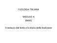 FILOLOGIA ITALIANA PowerPoint PPT Presentation
