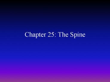 Chapter 25: The Spine