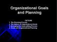 Organizational Goals and Planning PowerPoint PPT Presentation