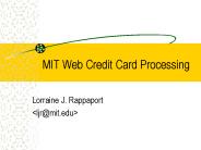 MIT Web Credit Card Processing