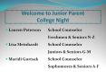 Welcome to Junior Parent College Night PowerPoint PPT Presentation