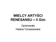 WIELCY ARTYSCI RENESANSU 