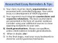 Researched Essay Reminders PowerPoint PPT Presentation