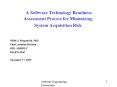 A Software Technology Readiness Assessment Process for Minimizing System Acquisition Risk PowerPoint PPT Presentation