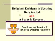 Religious Emblems in Scouting Duty to God and A Scout is Reverent