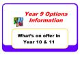 Year 9 Options Information PowerPoint PPT Presentation