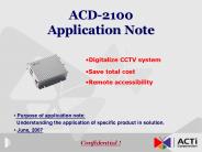 ACD-2100 Application Note