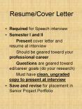 Resume/Cover Letter PowerPoint PPT Presentation