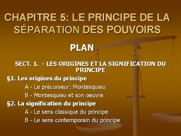 CHAPITRE 5: LE PRINCIPE DE LA S