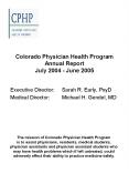 Colorado Physician Health Program Annual Report July 2004 - June 2005 PowerPoint PPT Presentation
