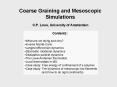 Coarse Graining and Mesoscopic Simulations PowerPoint PPT Presentation