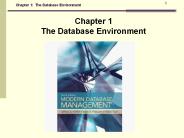 Chapter 1: The Database Environment